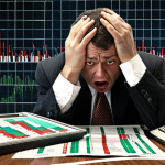 **

Prompt: A stressed investor during the 2008 stock market crash, selling assets in panic, surrounded by falling stock charts, reflecting fear and loss.

**