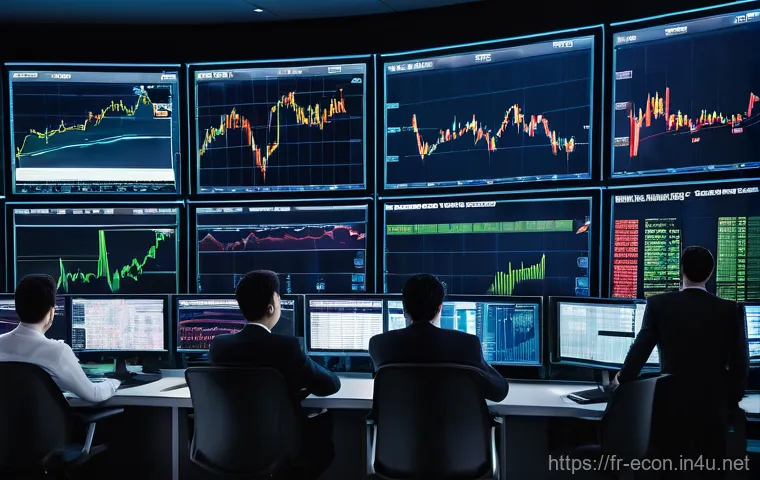 외환시장과 헤지 전략 - **Prompt 1: Global Currency Volatility and Dynamic Markets**
A wide-angle, cinematic shot of a b...